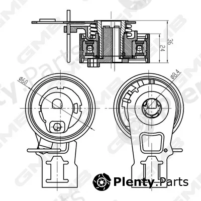 GMB GTB1020 — Tensioner Pulley, timing belt