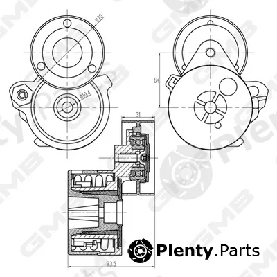 GMB GAT21460 — Belt Tensioner, V-ribbed belt