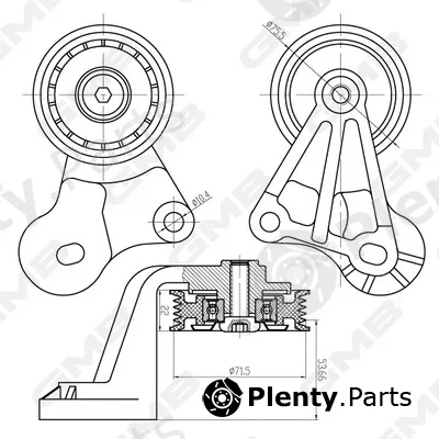 GMB GTC1500 — Deflection/Guide Pulley, timing belt