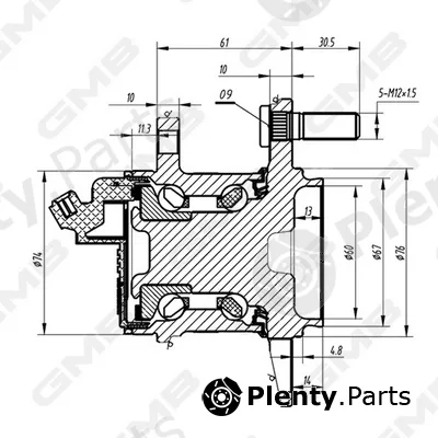 GMB GH35110A — Wheel Hub