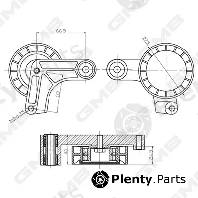 GMB GTC0970 — Deflection/Guide Pulley, timing belt