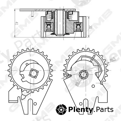 GMB GTB0390 — Tensioner Pulley, timing belt