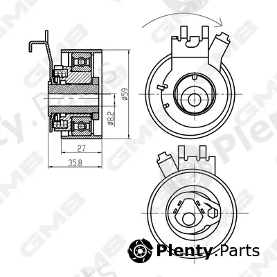 GMB GTB0820 — Tensioner Pulley, timing belt