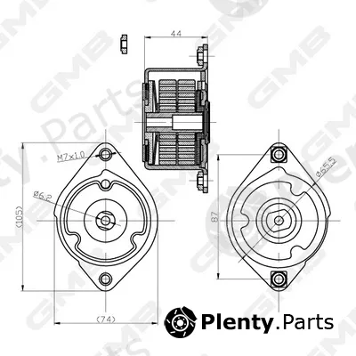 GMB GAT20510 — Belt Tensioner, V-ribbed belt