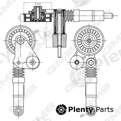 GMB GHAT-222 — Belt Tensioner, V-ribbed belt
