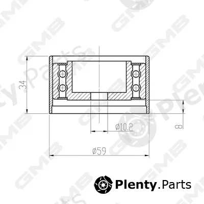 GMB GTC0310 — Deflection/Guide Pulley, timing belt