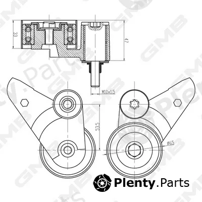 GMB GTC0290 — Tensioner Pulley, timing belt