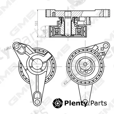 GMB GTB0800 — Tensioner Pulley, timing belt