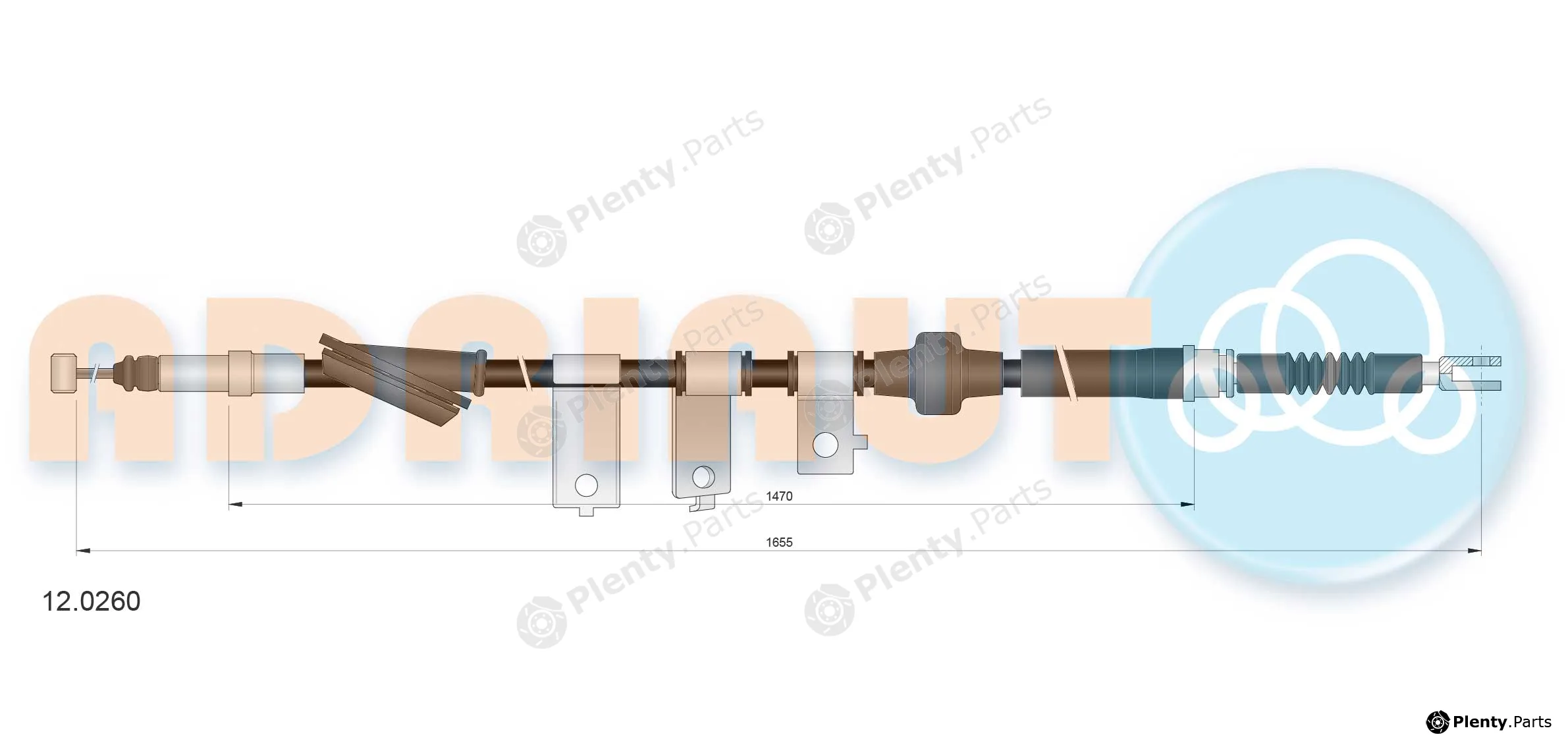 Adriauto 12.0260 — Cable Pull, parking brake