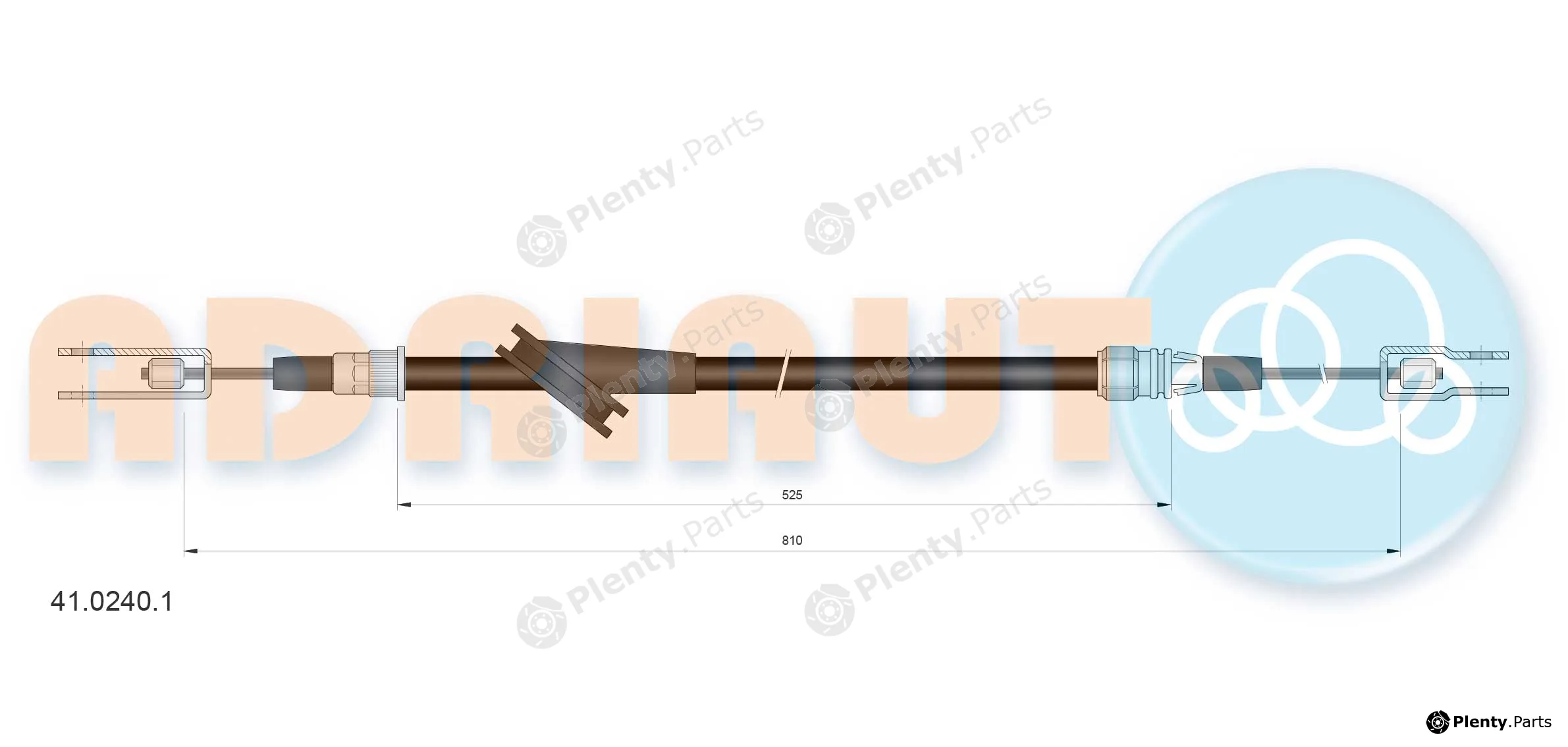 Adriauto 41.0240.1 — Cable Pull, parking brake