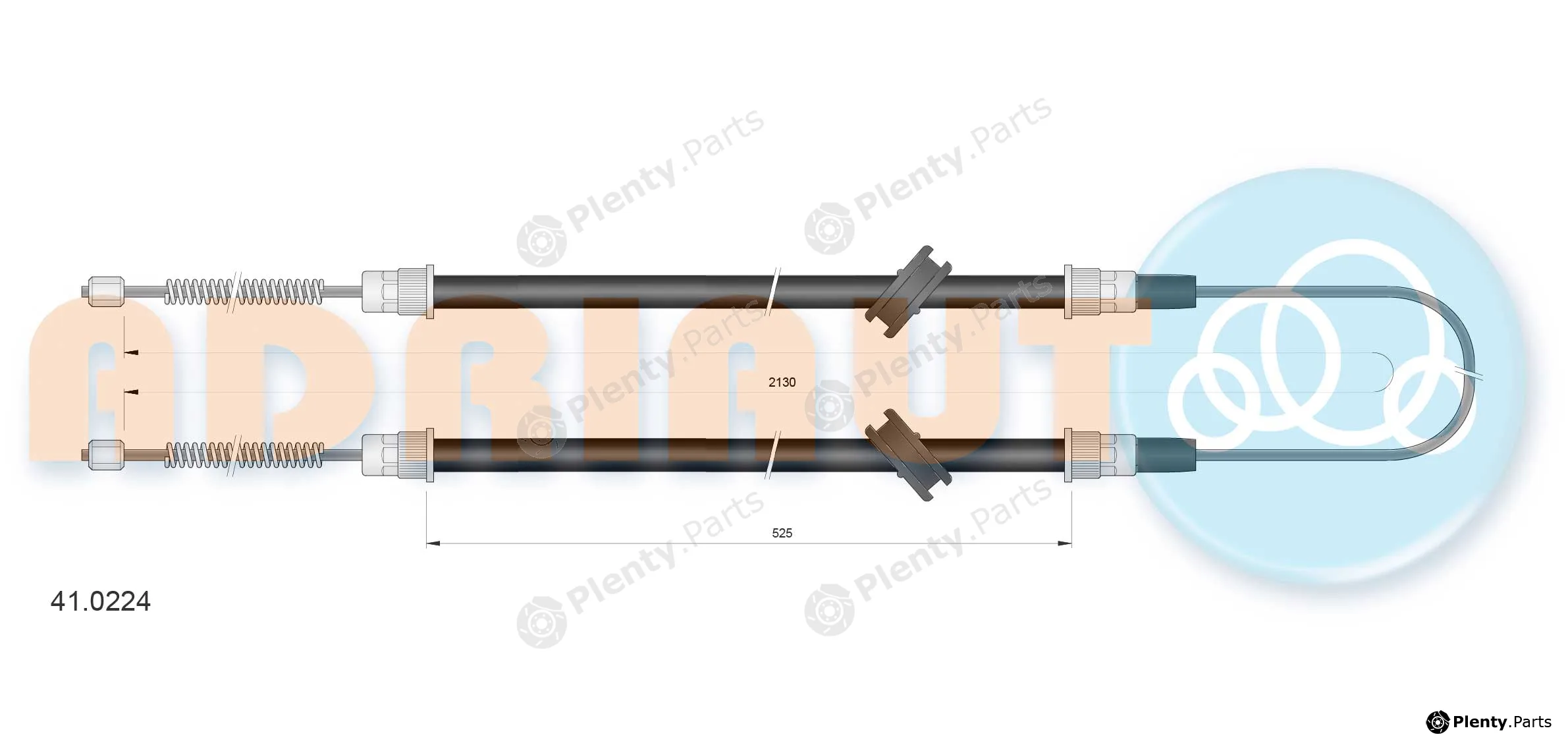 Adriauto 41.0224 — Cable Pull, parking brake