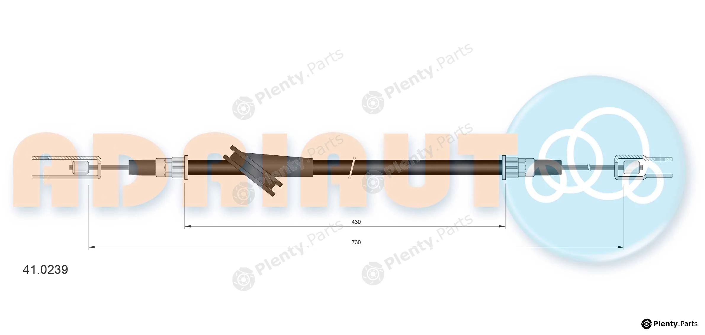 Adriauto 41.0239 — Cable Pull, parking brake