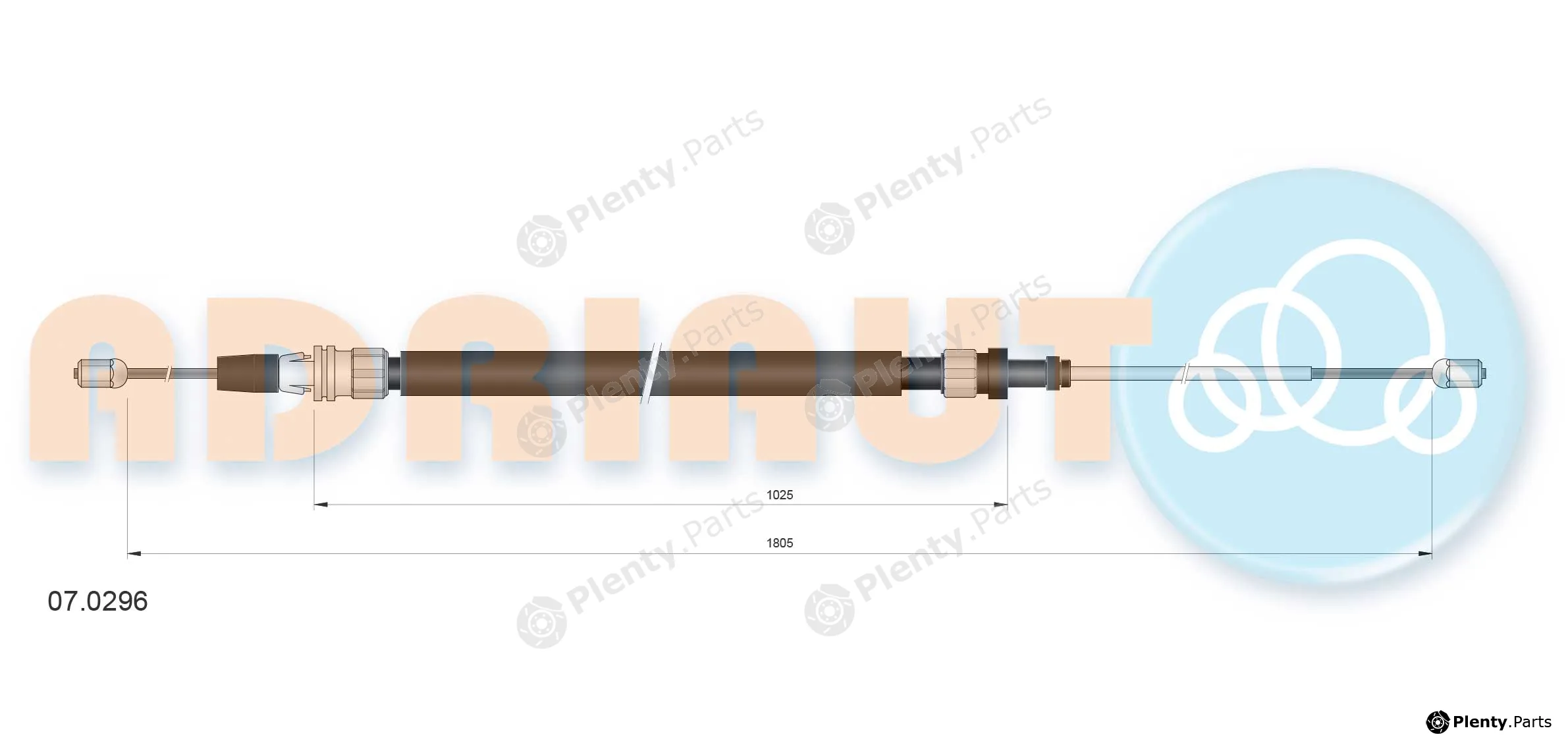 Adriauto 07.0296 — Cable Pull, parking brake