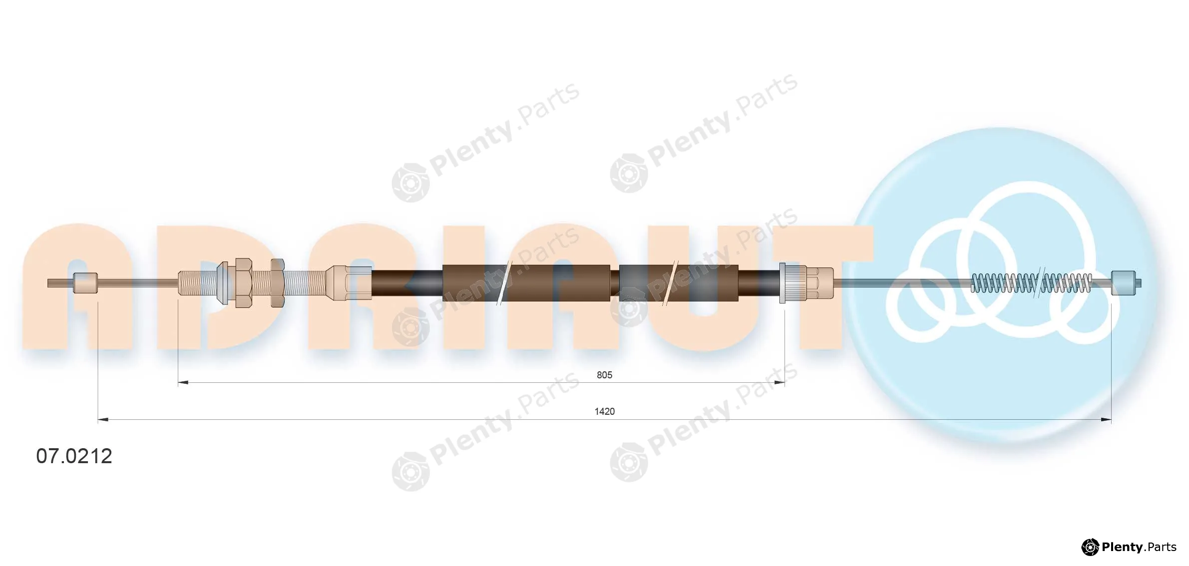 Adriauto 07.0212 — Cable Pull, parking brake