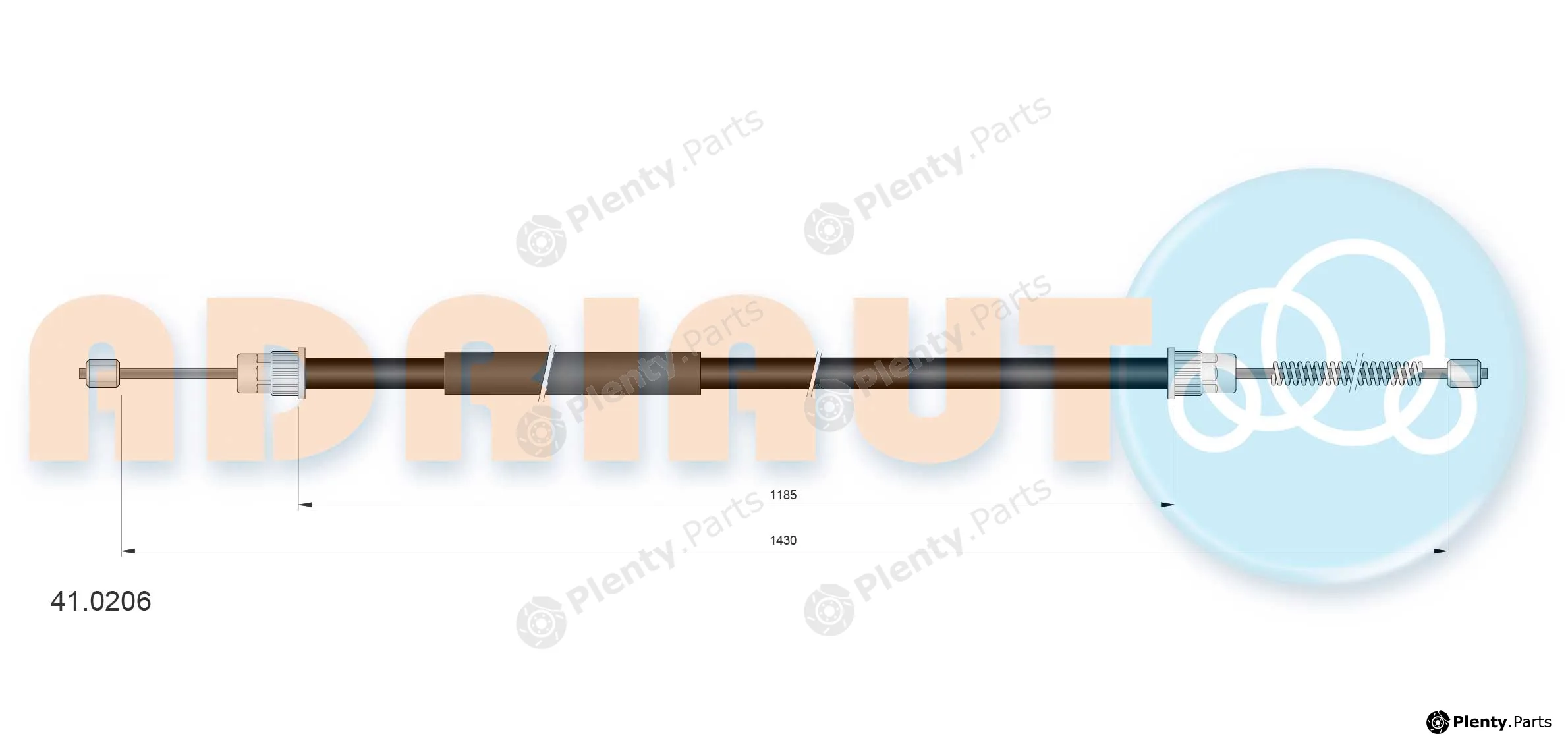 Adriauto 41.0206 — Cable Pull, parking brake