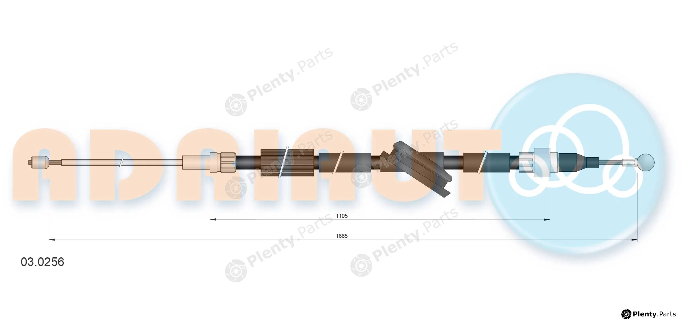 Adriauto 03.0256 — Cable Pull, parking brake