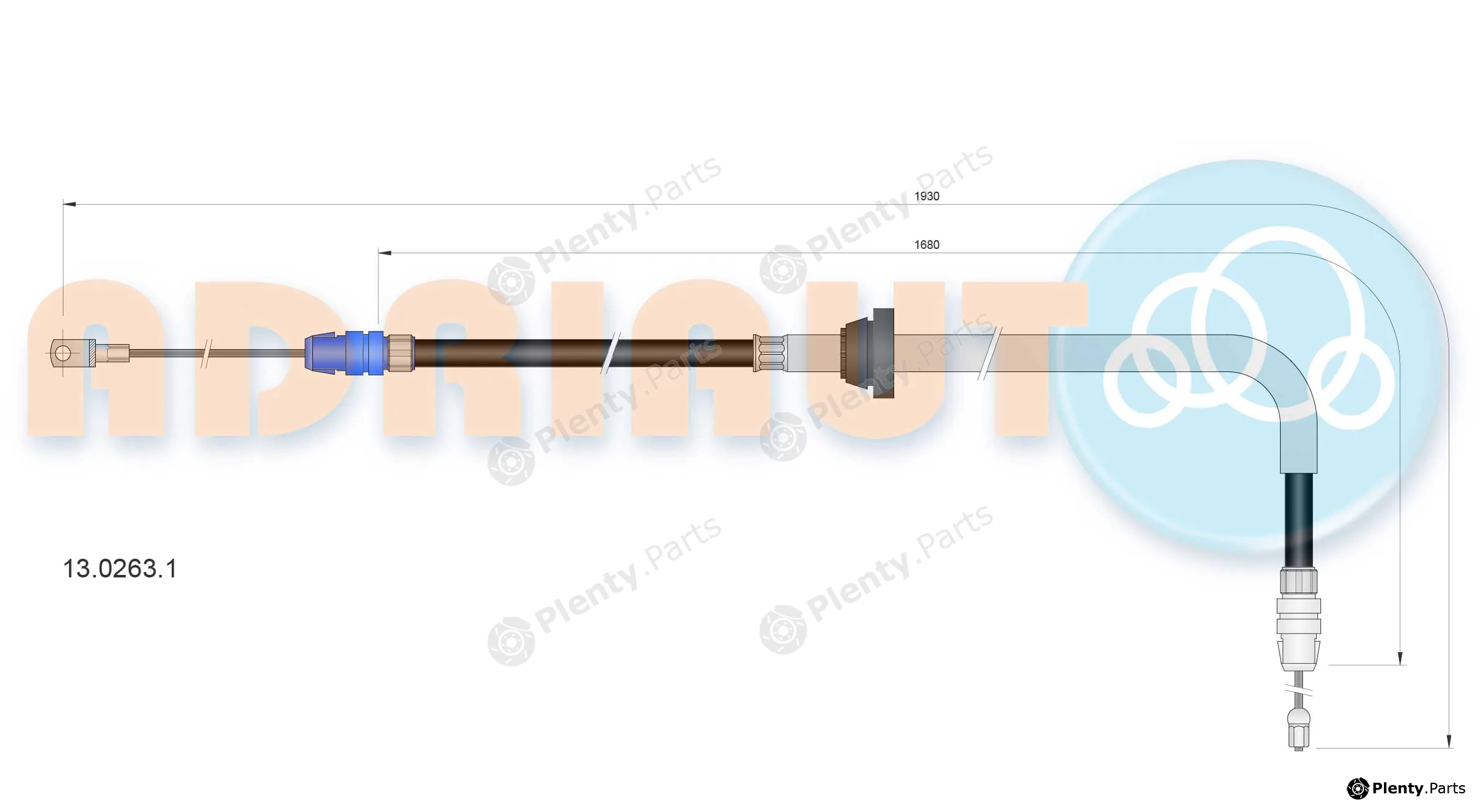 Adriauto 13.0263.1 — Cable Pull, parking brake