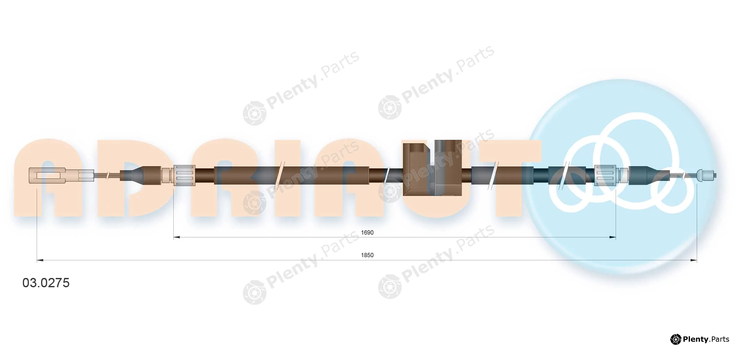 Adriauto 03.0275 — Cable Pull, parking brake