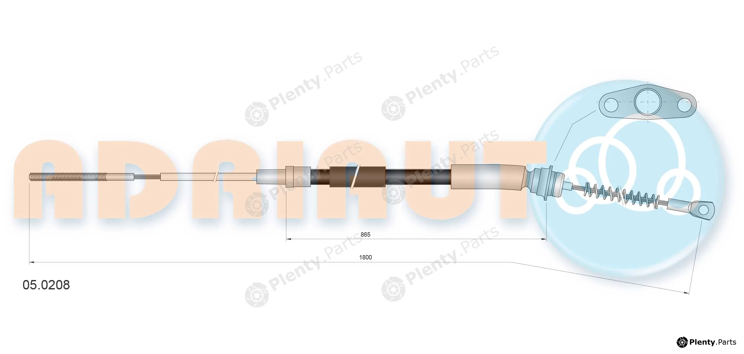 Adriauto 05.0208 — Cable Pull, parking brake