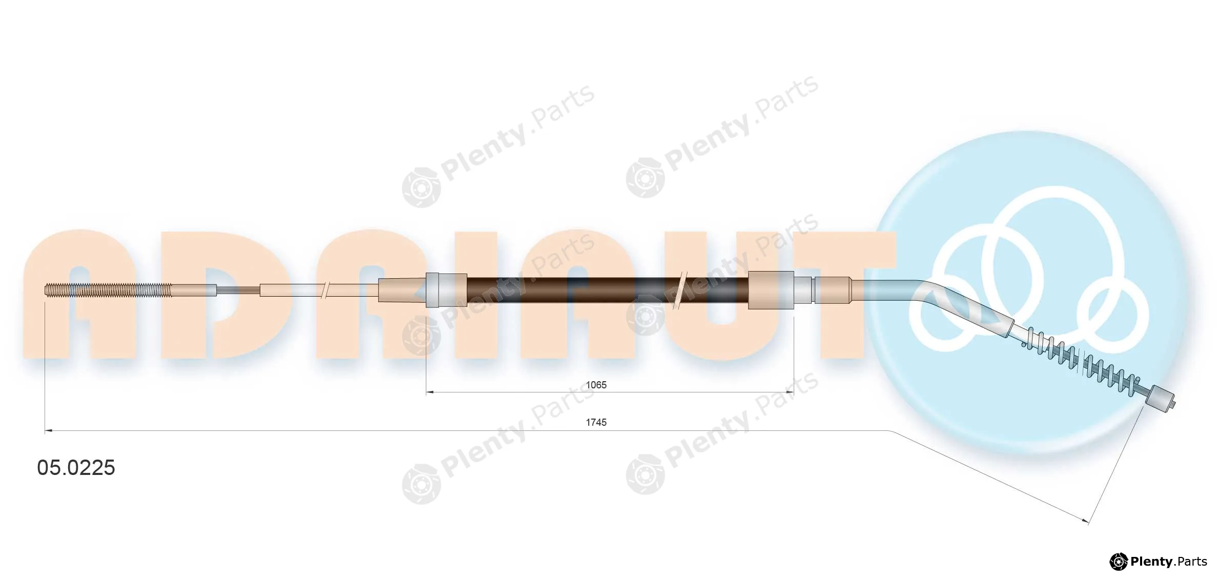Adriauto 05.0225 — Cable Pull, parking brake