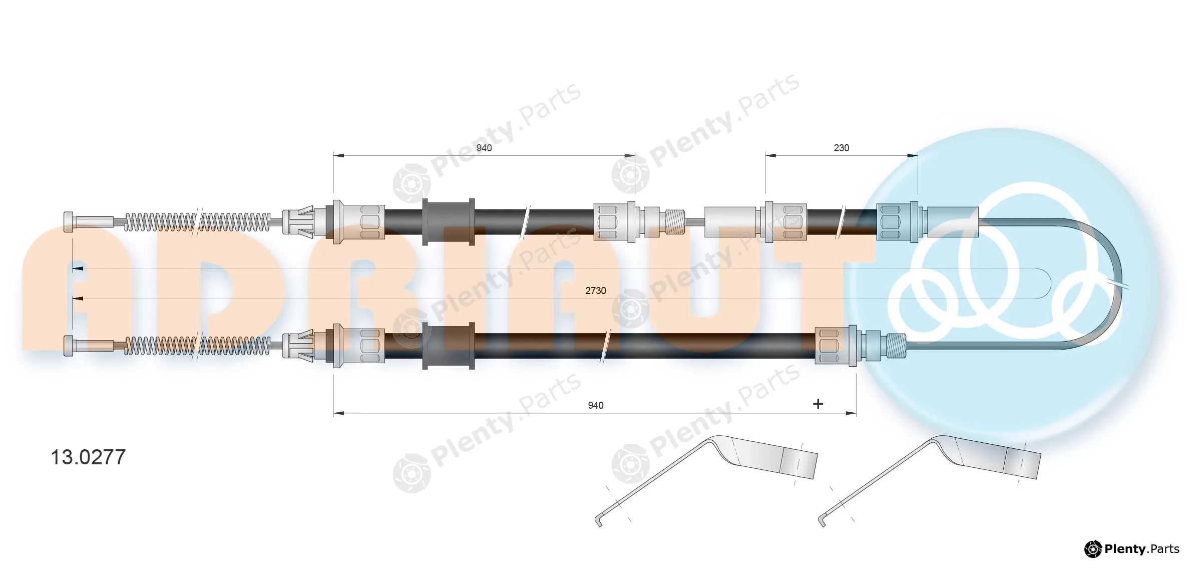 Adriauto 13.0277 — Cable Pull, parking brake