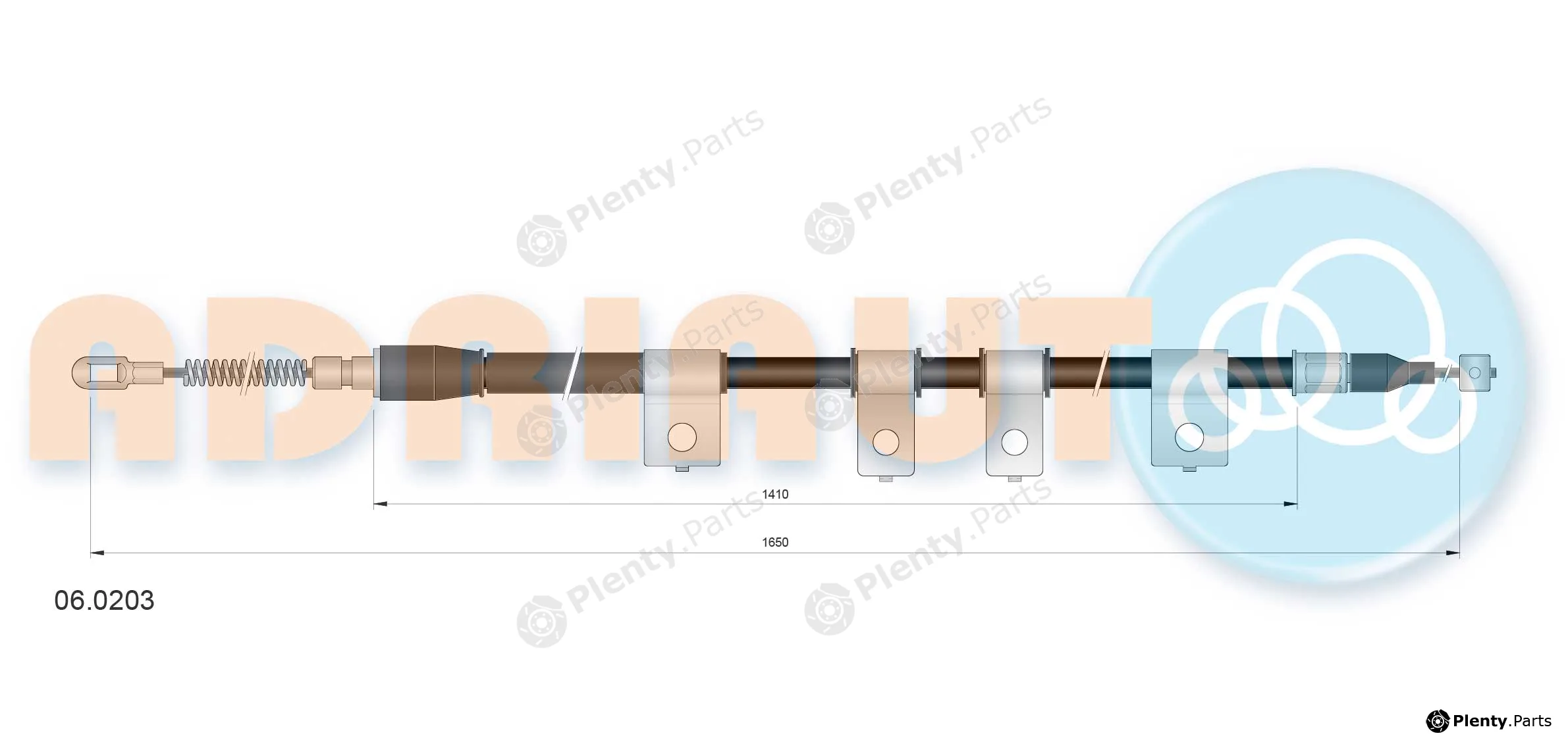 Adriauto 06.0203 — Cable Pull, parking brake