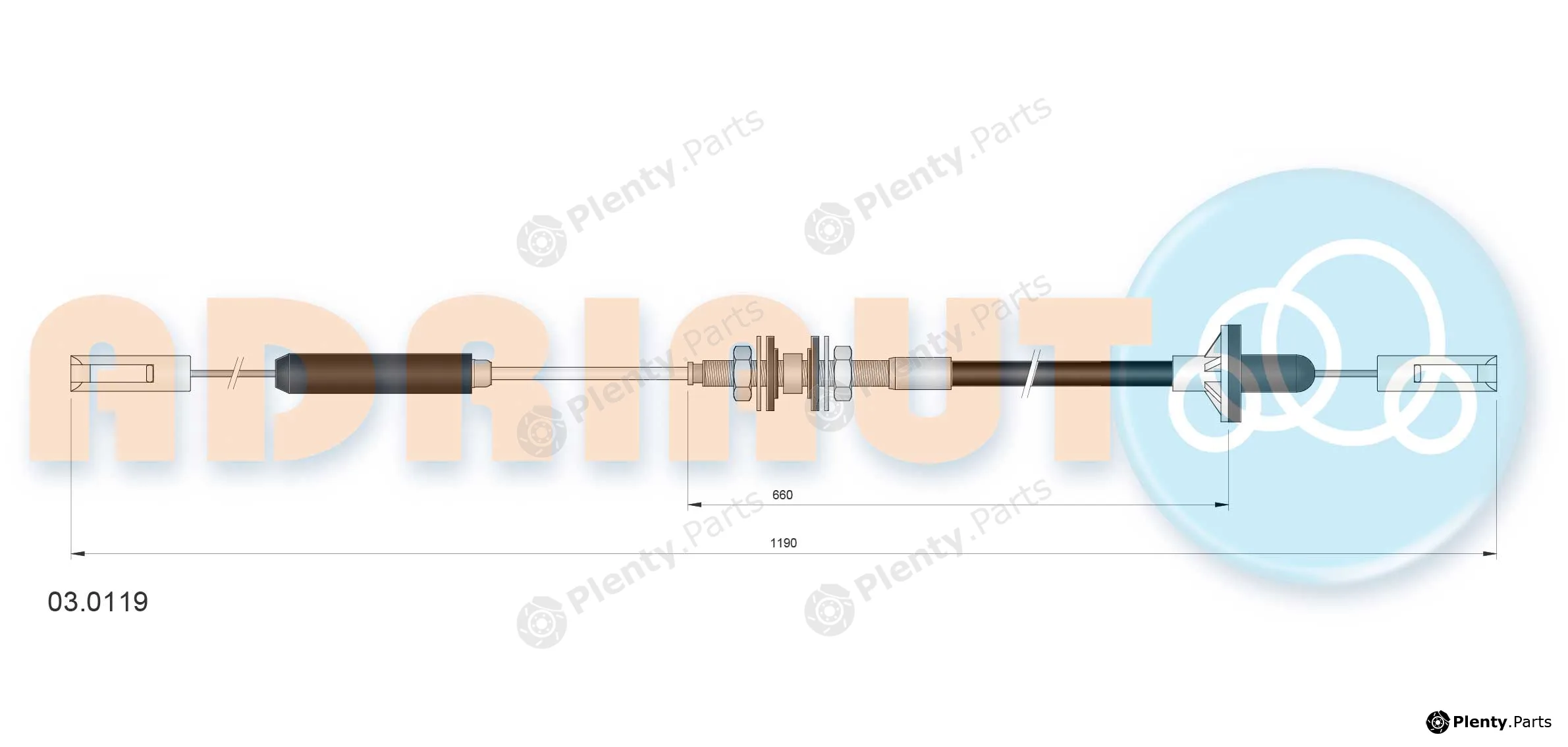 Adriauto 03.0119 — Cable Pull, clutch control