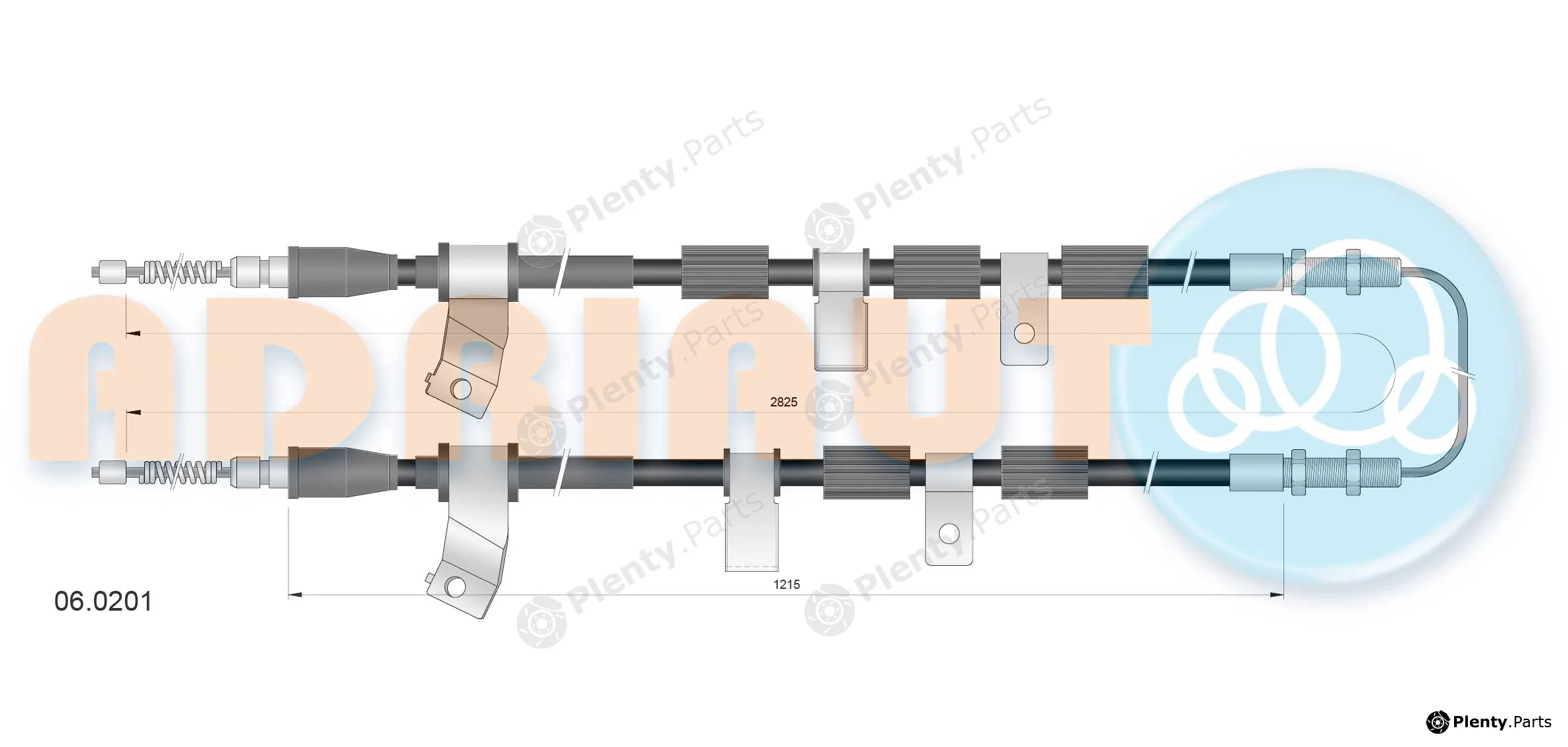 Adriauto 06.0201 — Cable Pull, parking brake