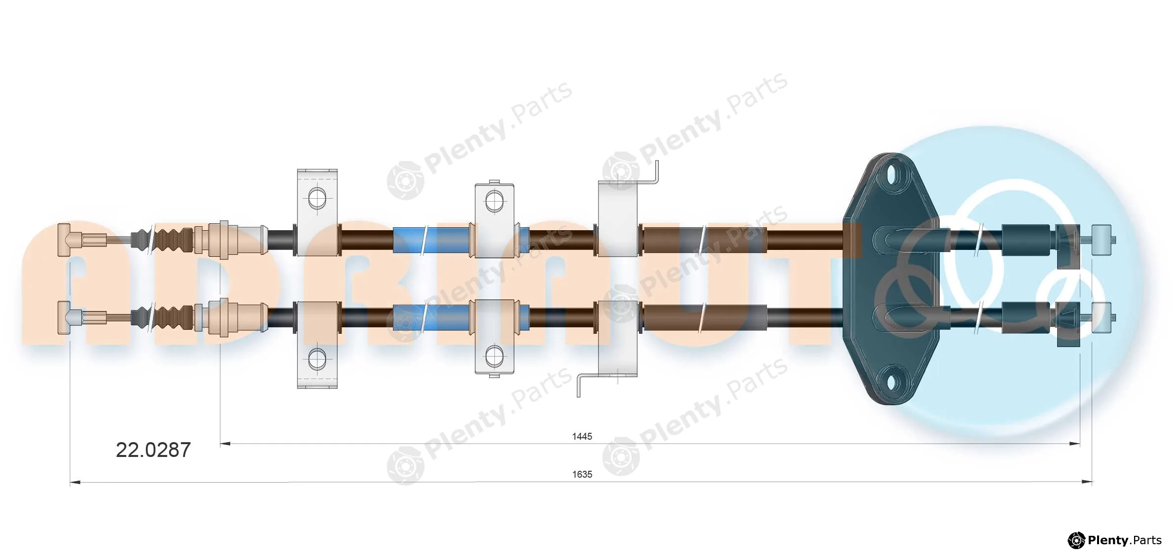 Adriauto 22.0287 — Cable Pull, parking brake