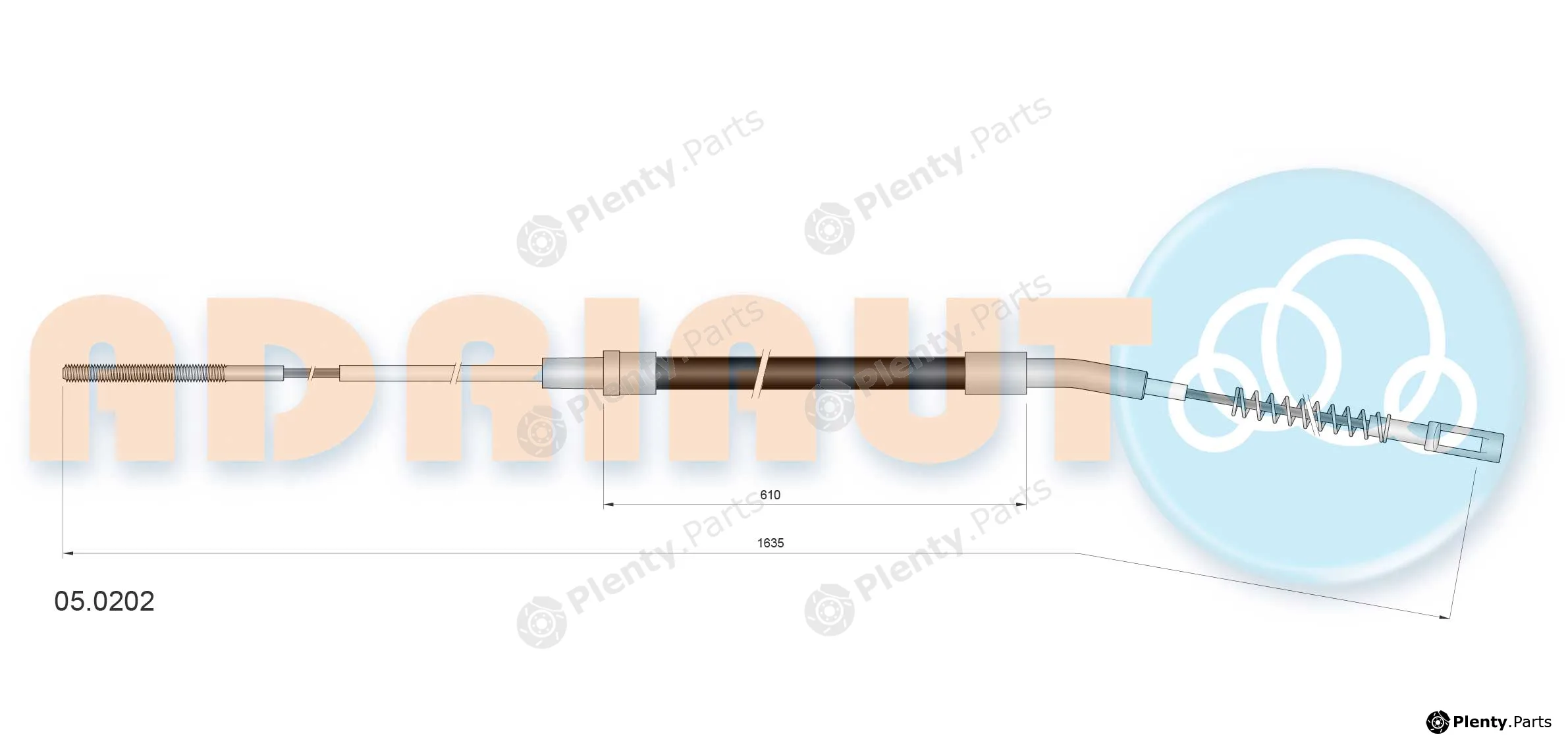 Adriauto 05.0202 — Cable Pull, parking brake