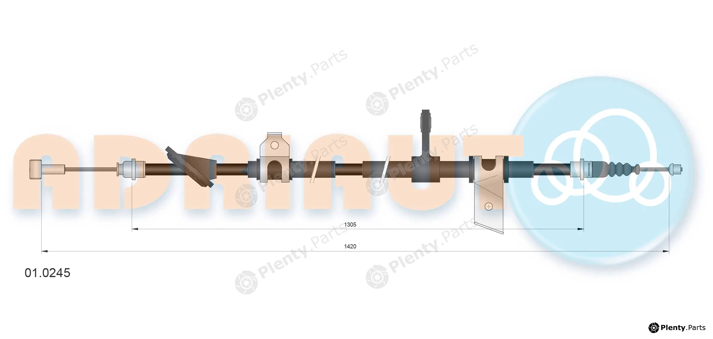 Adriauto 01.0245 — Cable Pull, parking brake