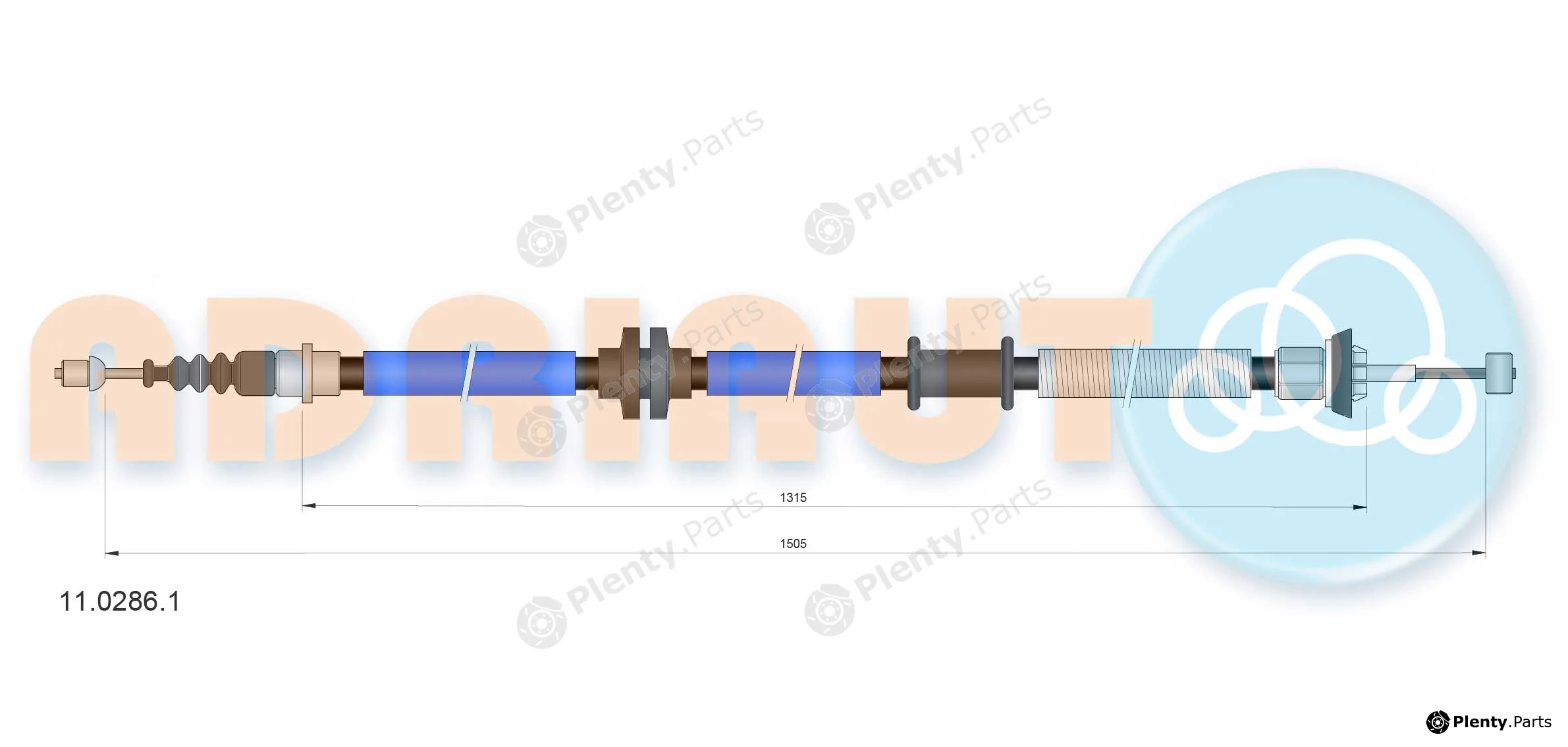 Adriauto 11.0286.1 — Cable Pull, parking brake