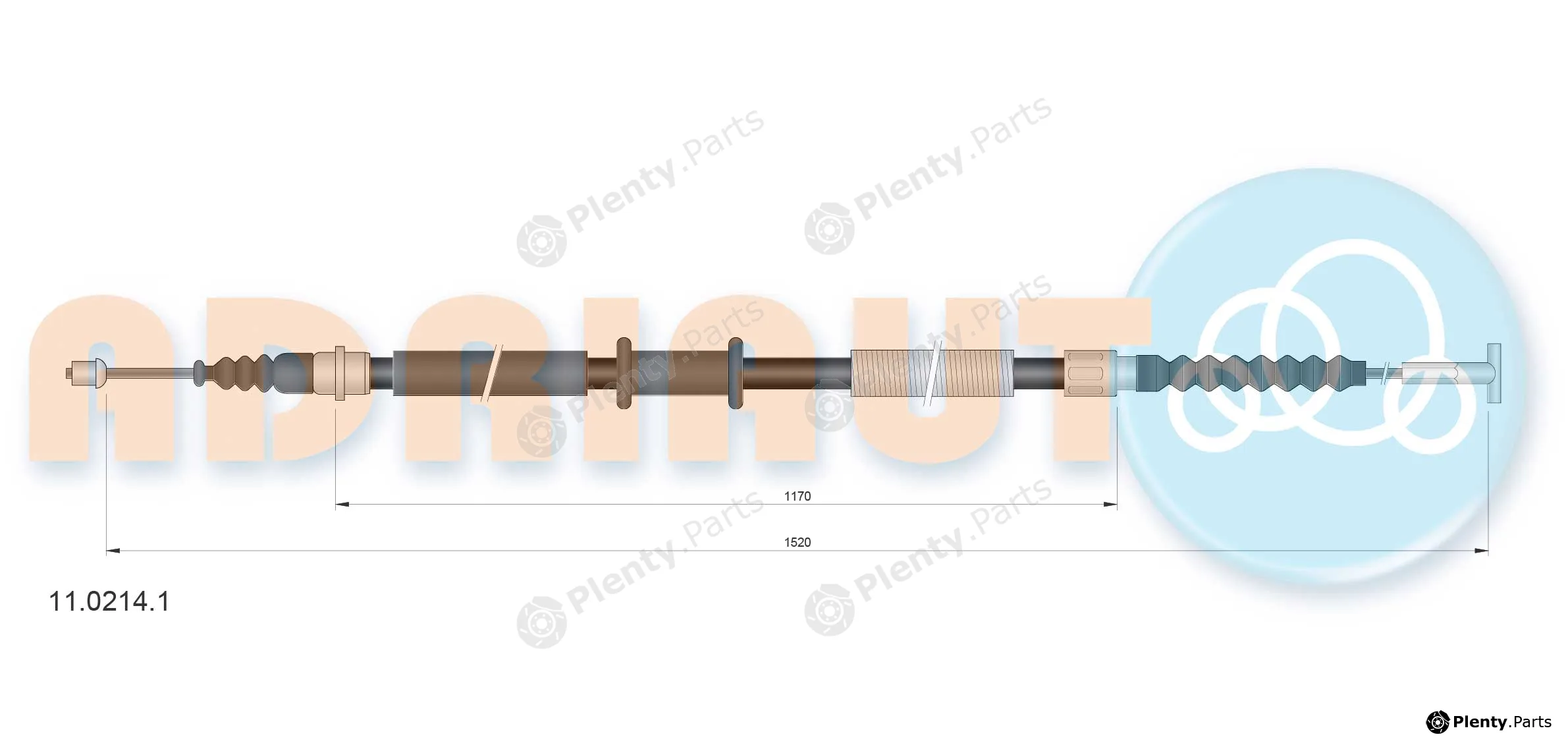 Adriauto 11.0214.1 — Cable Pull, parking brake