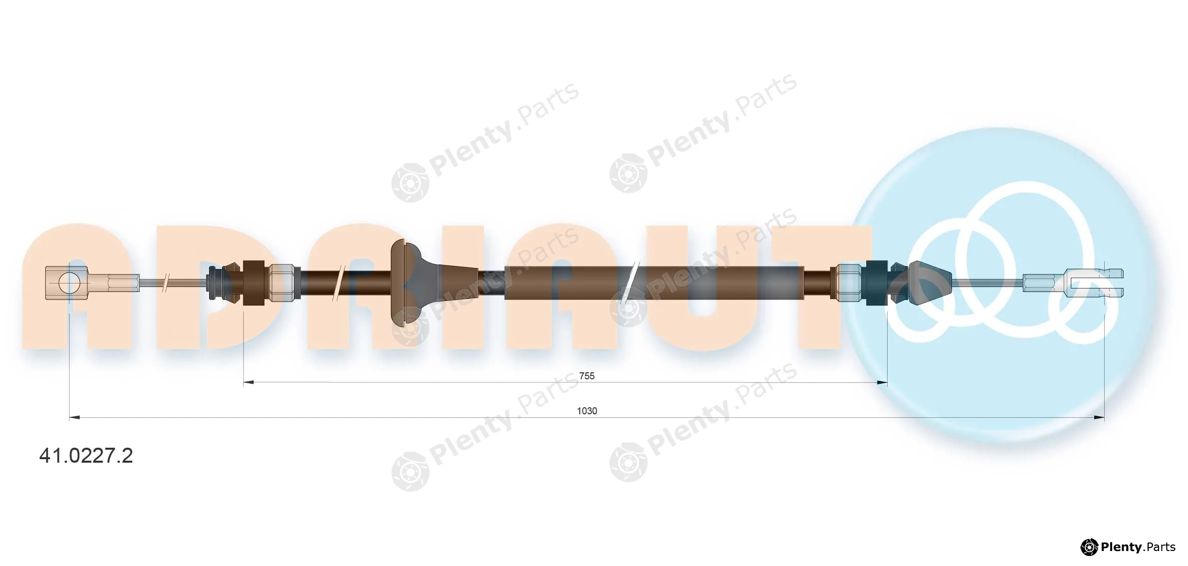 Adriauto 41.0227.2 — Cable Pull, parking brake