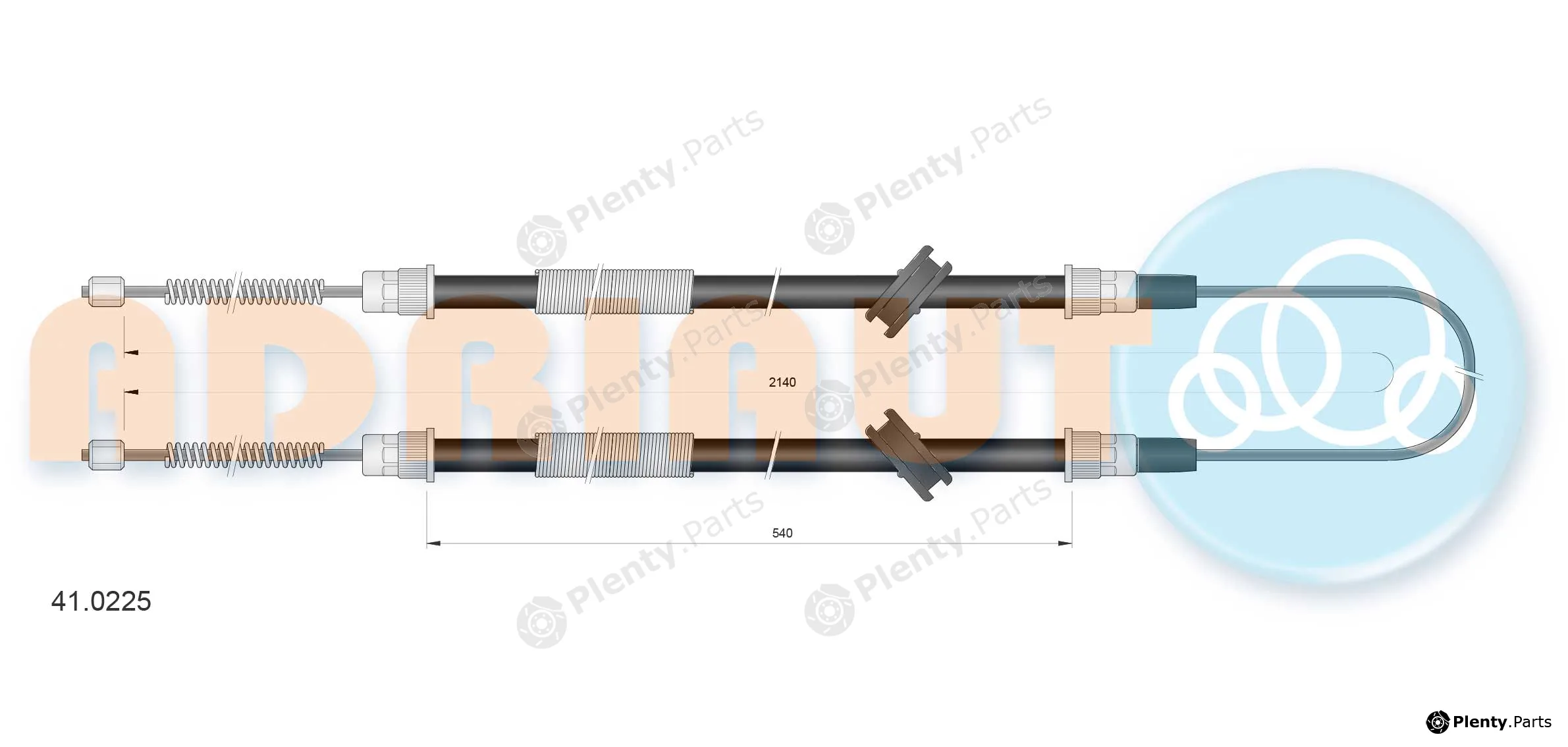 Adriauto 41.0225 — Cable Pull, parking brake