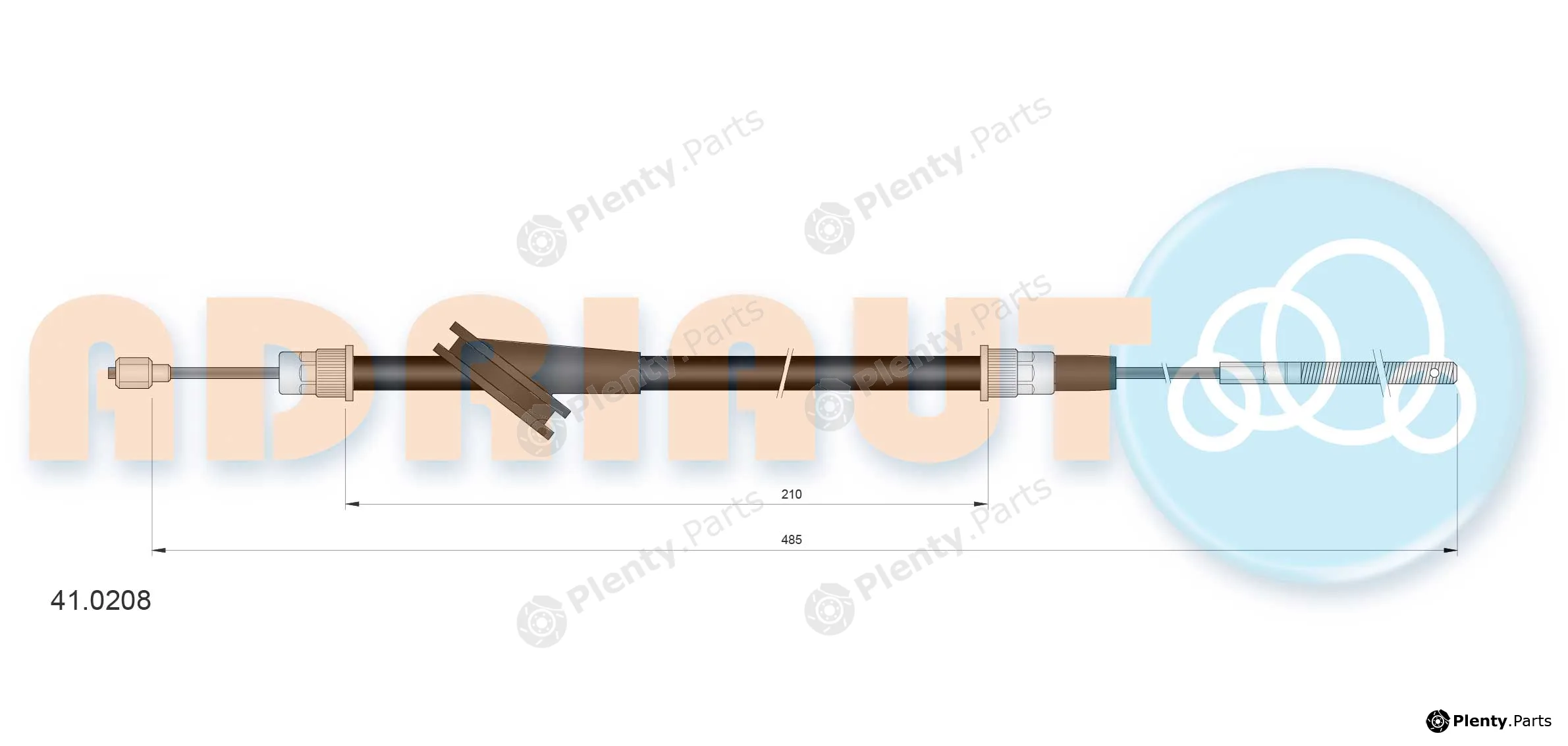 Adriauto 41.0208 — Cable Pull, parking brake