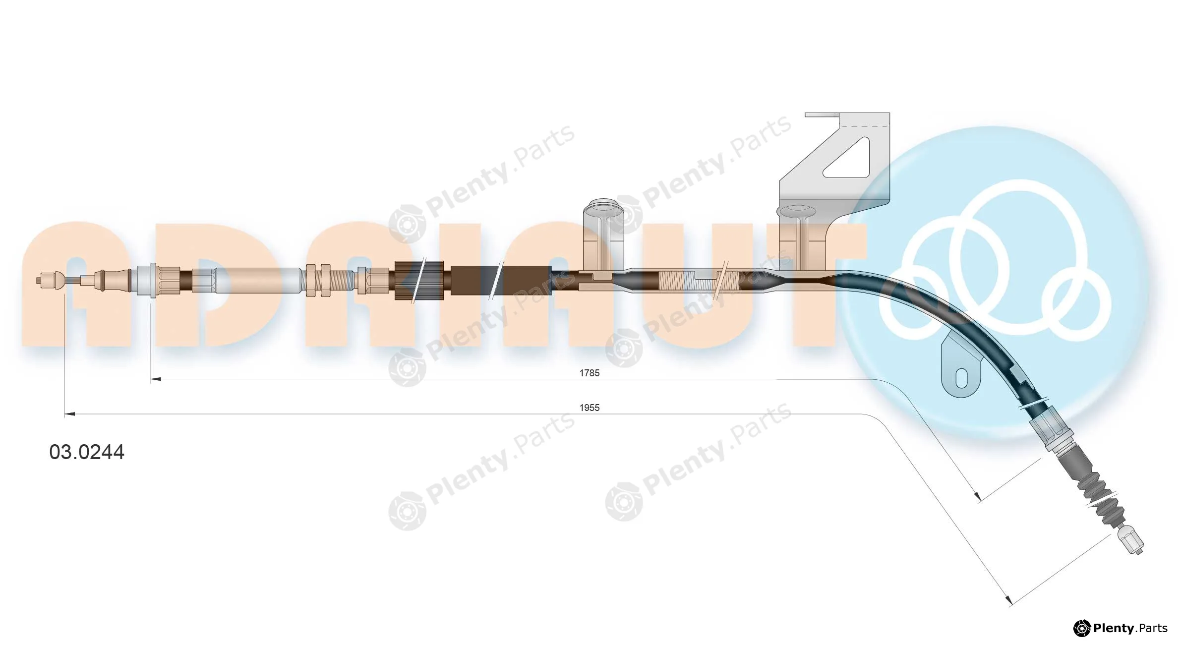 Adriauto 03.0244 — Cable Pull, parking brake