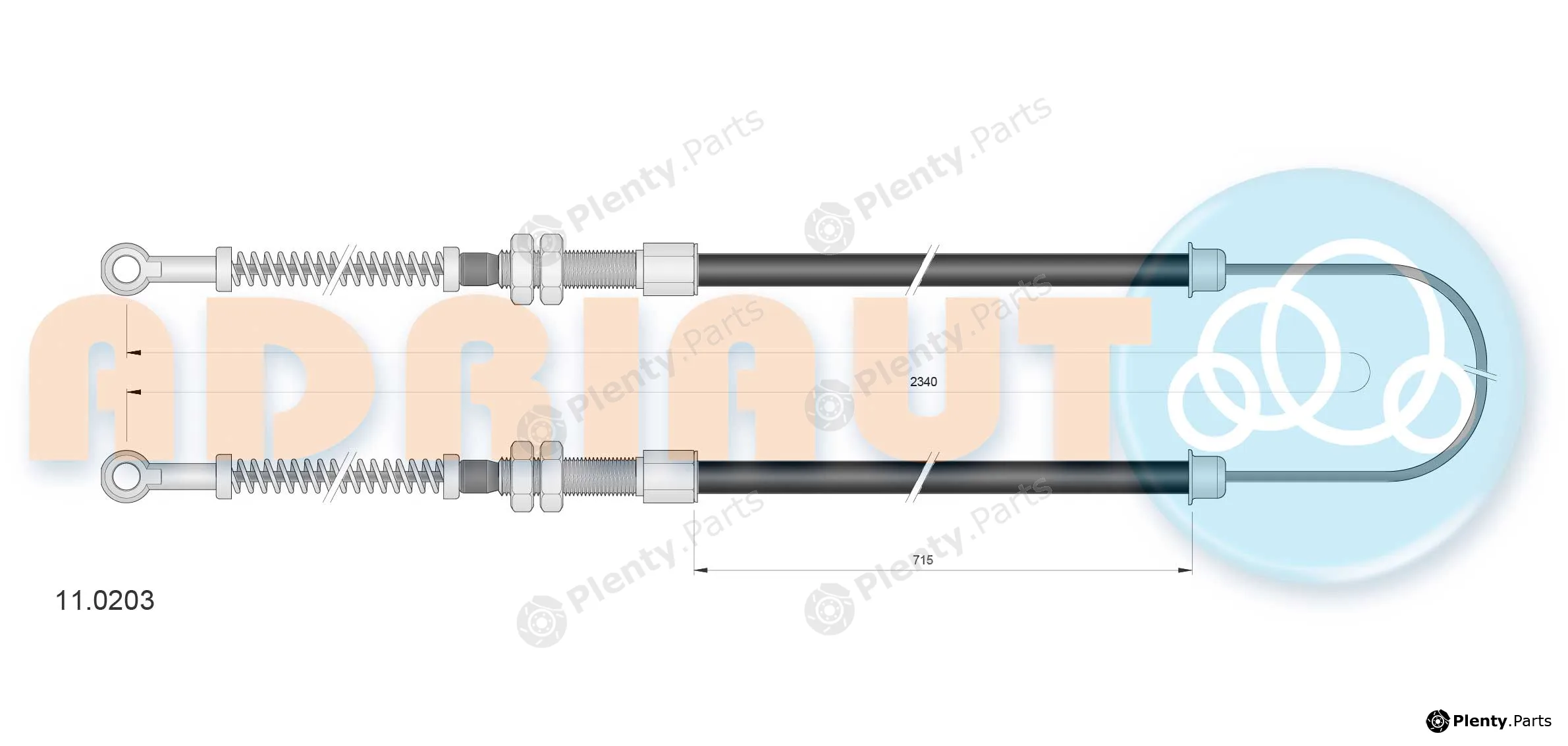 Adriauto 11.0203 — Cable Pull, parking brake