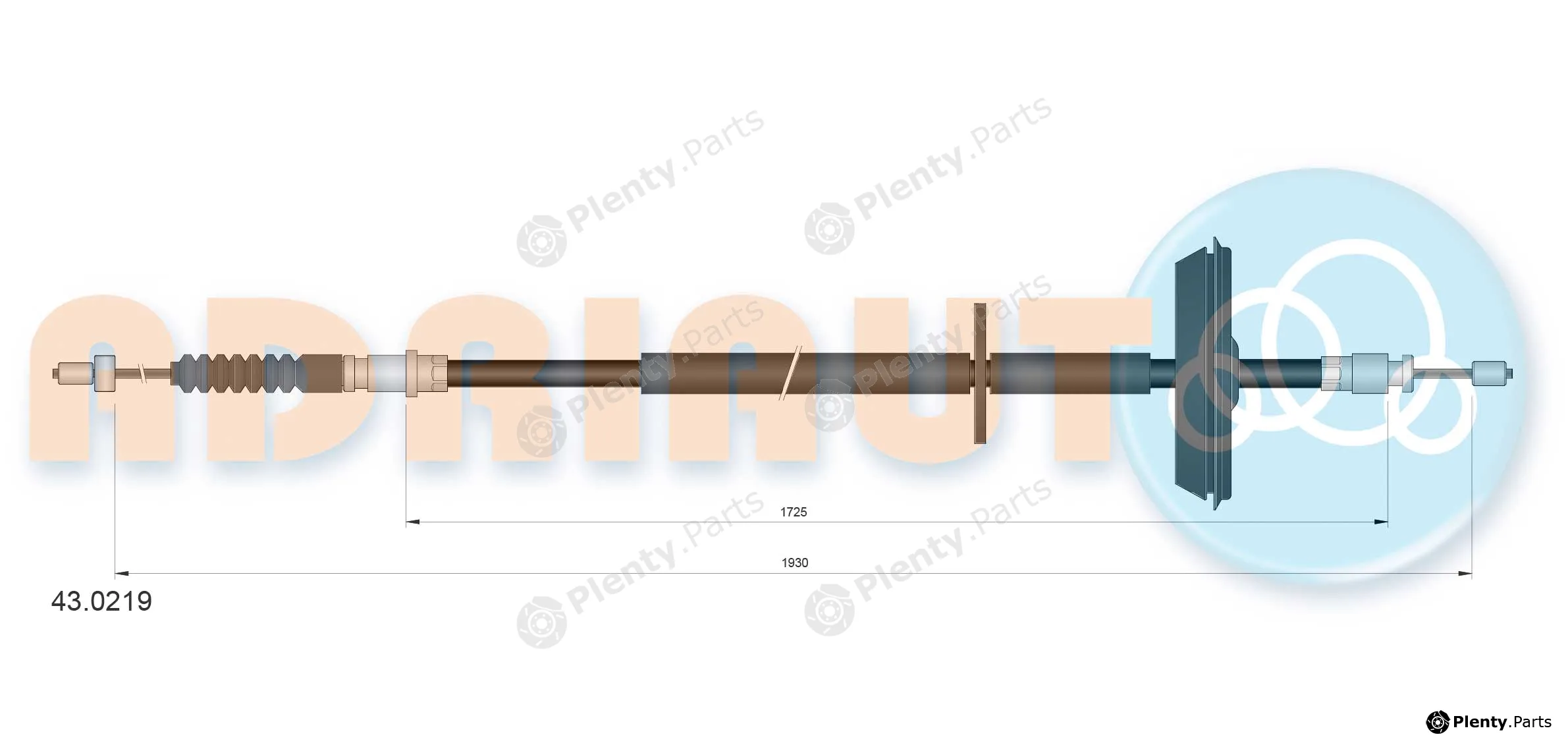 Adriauto 43.0219 — Cable Pull, parking brake