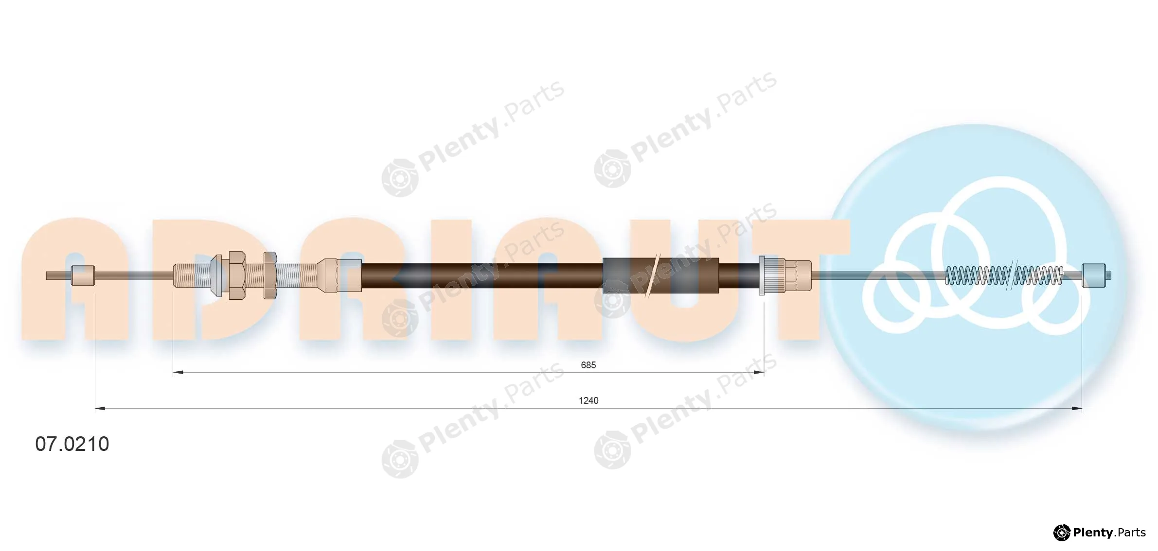 Adriauto 07.0210 — Cable Pull, parking brake
