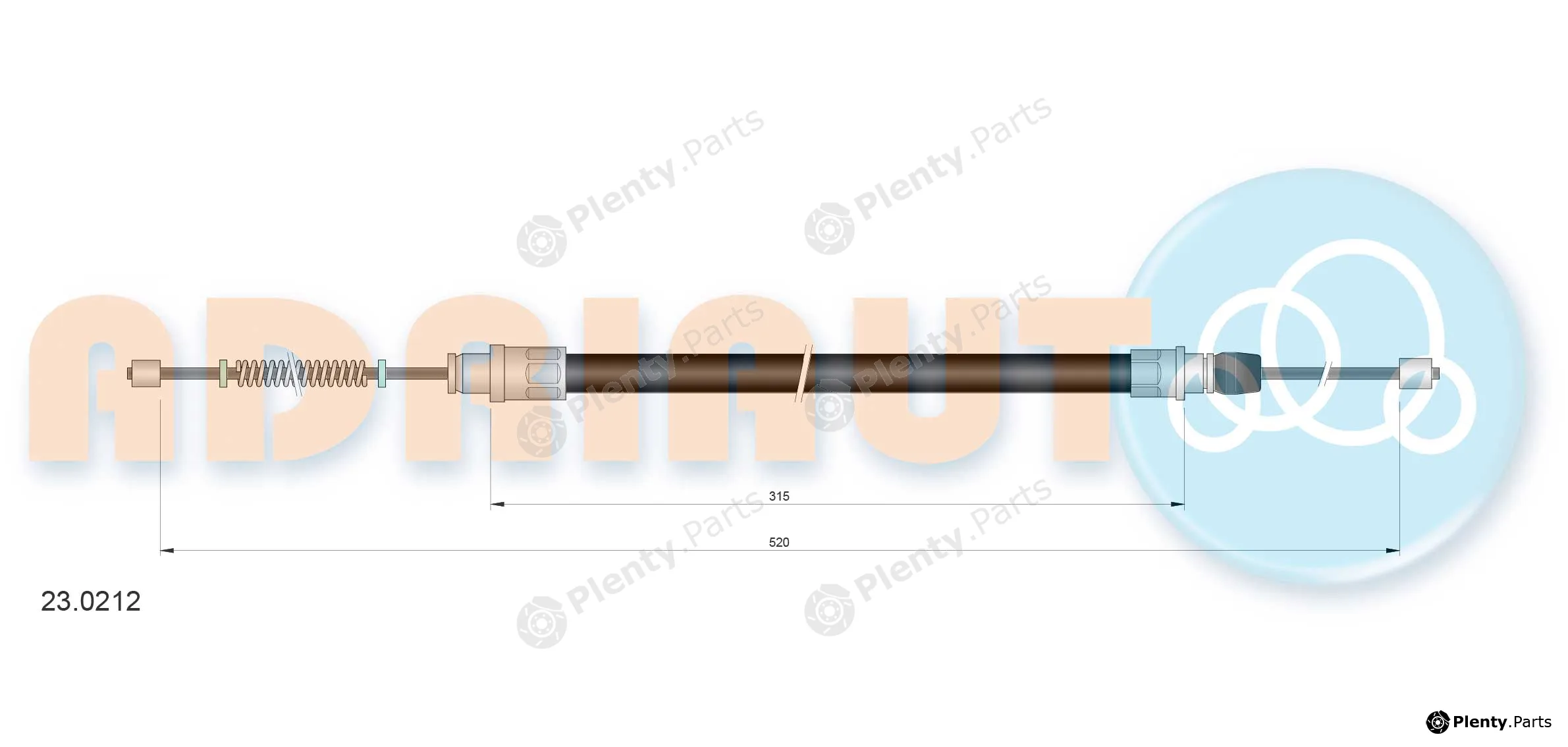 Adriauto 23.0212 — Cable Pull, parking brake