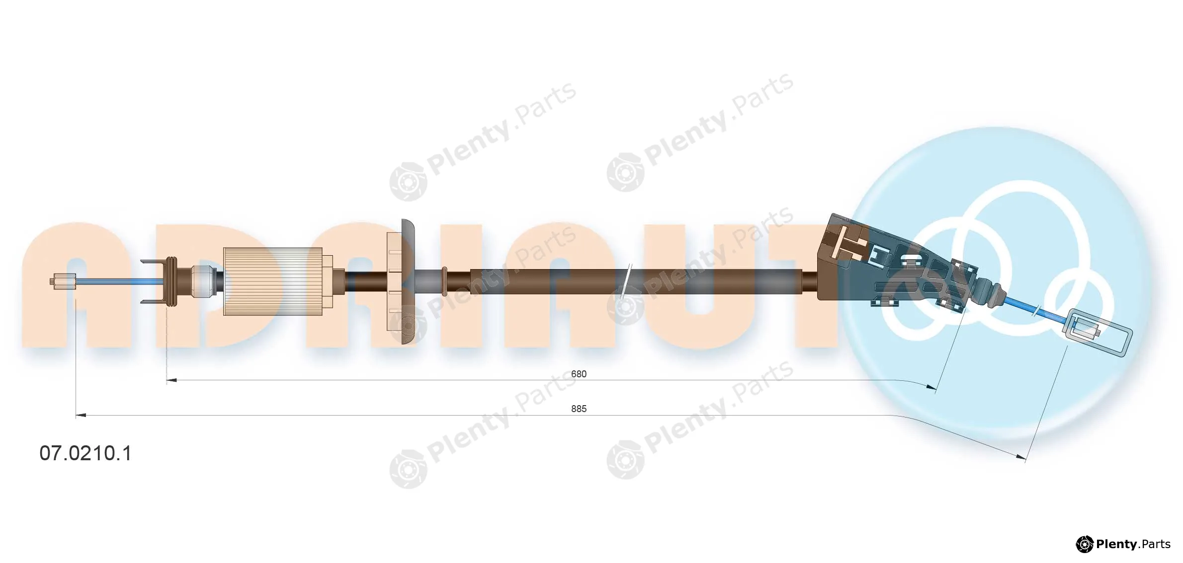 Adriauto 07.0210.1 — Cable Pull, parking brake