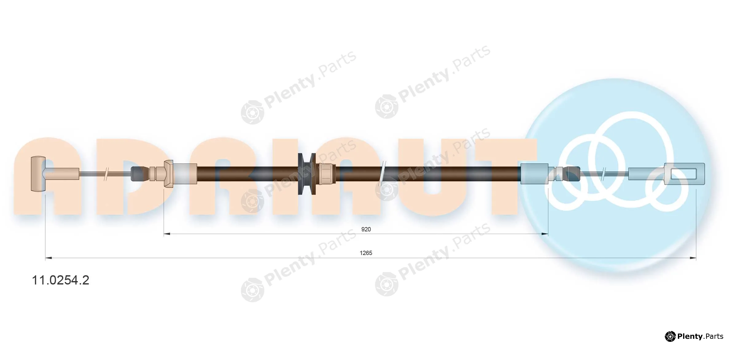 Adriauto 11.0254.2 — Cable Pull, parking brake