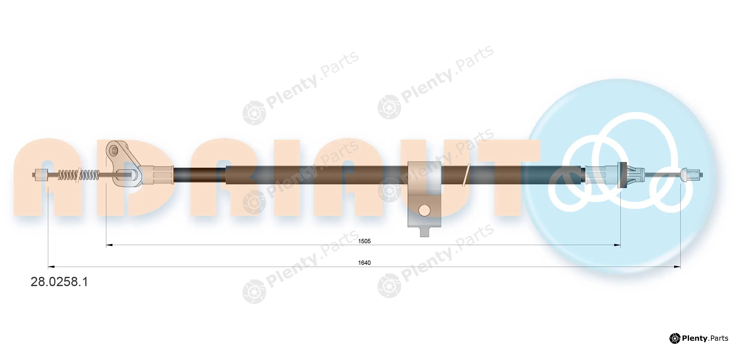 Adriauto 28.0258.1 — Cable Pull, parking brake