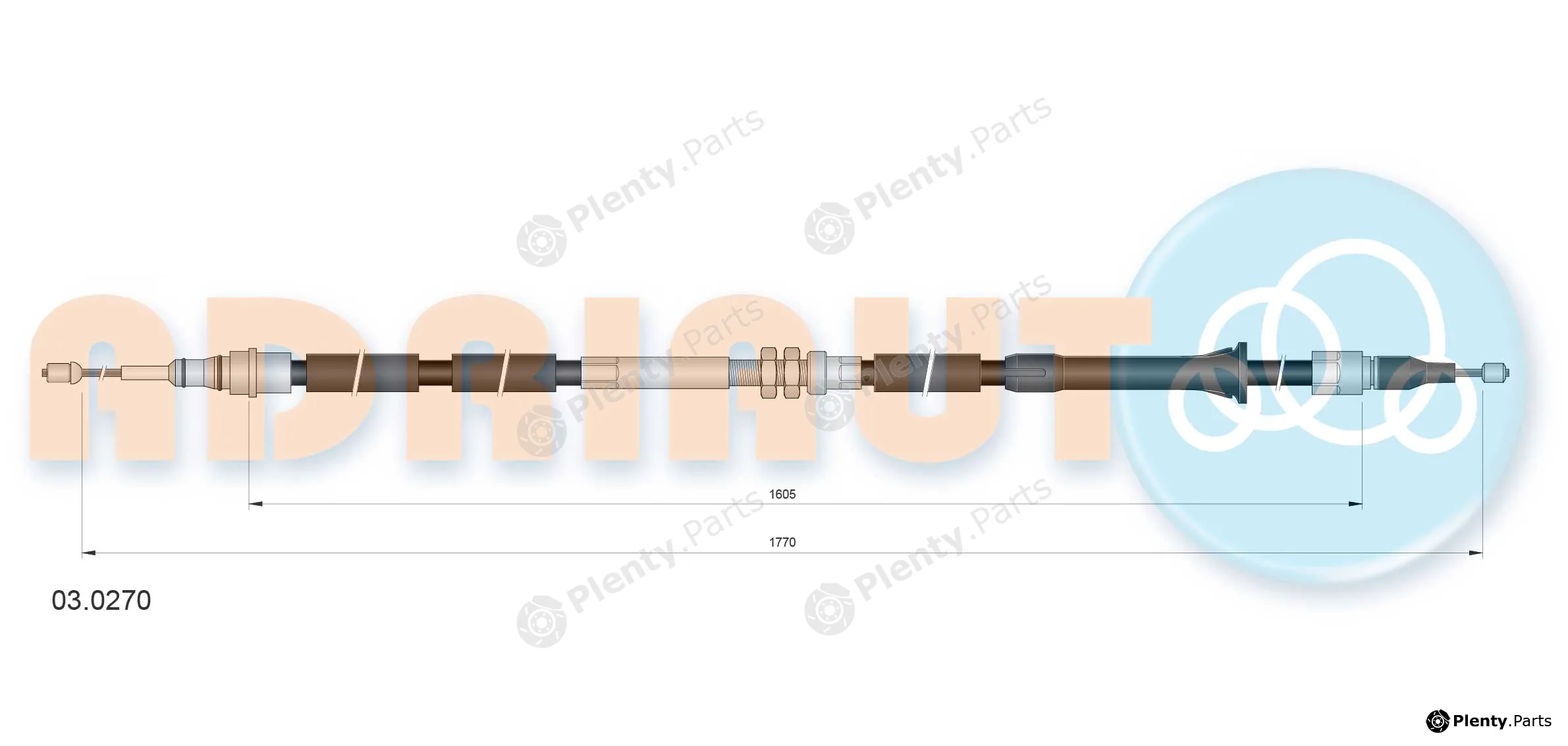 Adriauto 03.0270 — Cable Pull, parking brake