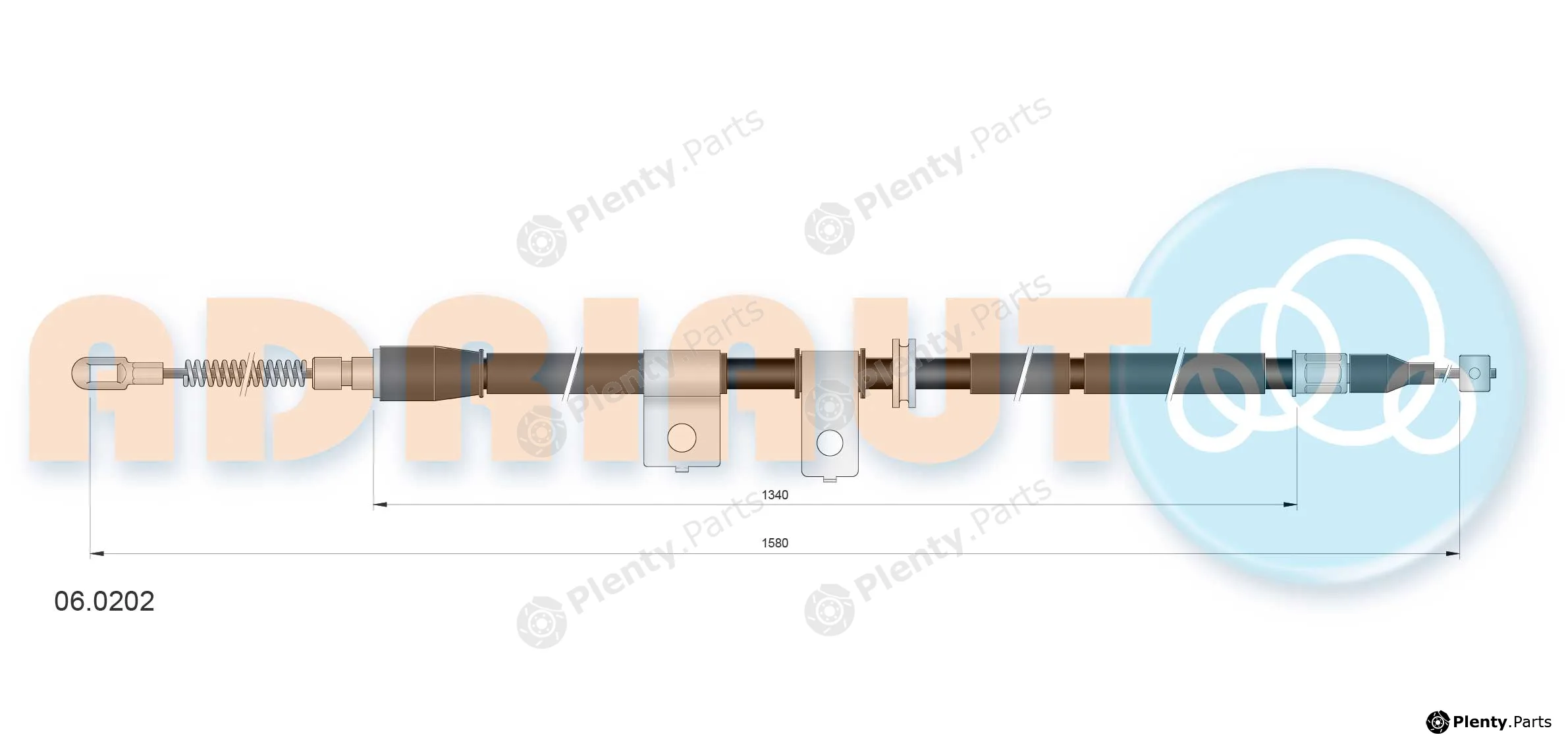 Adriauto 06.0202 — Cable Pull, parking brake