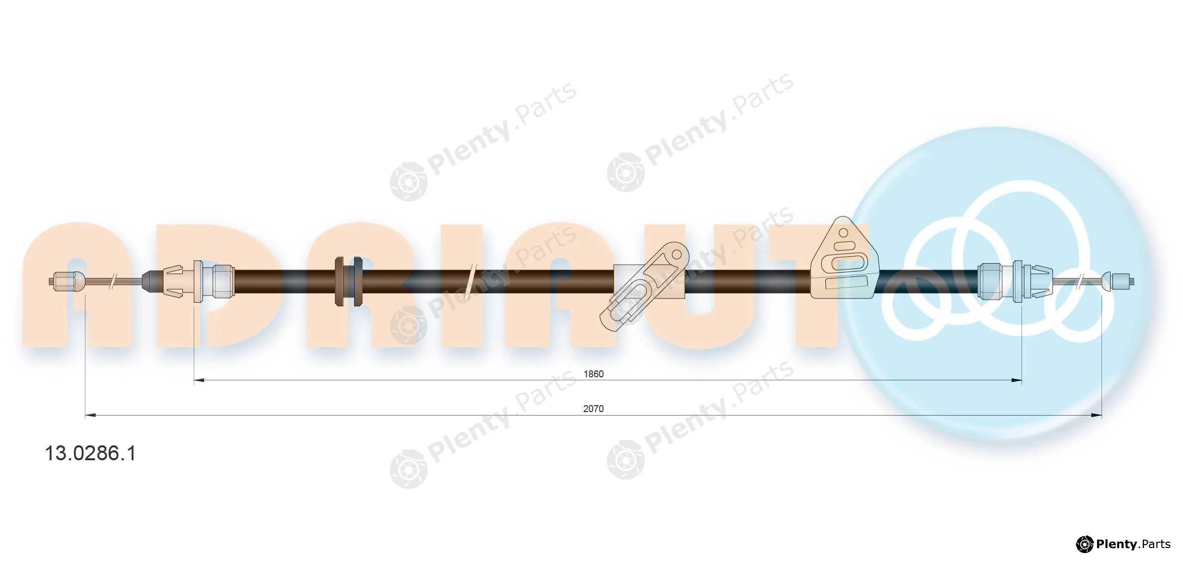 Adriauto 13.0286.1 — Cable Pull, parking brake