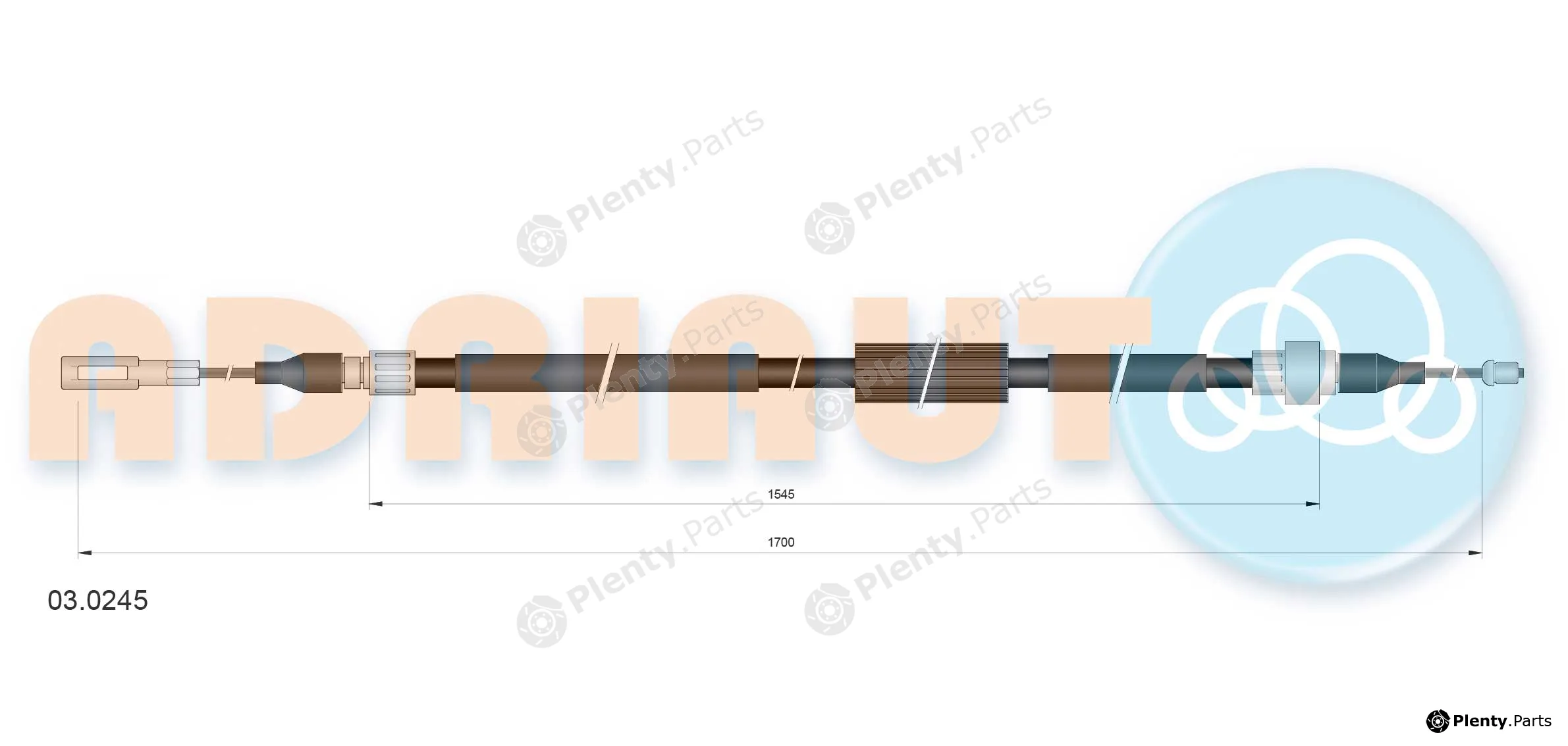 Adriauto 03.0245 — Cable Pull, parking brake