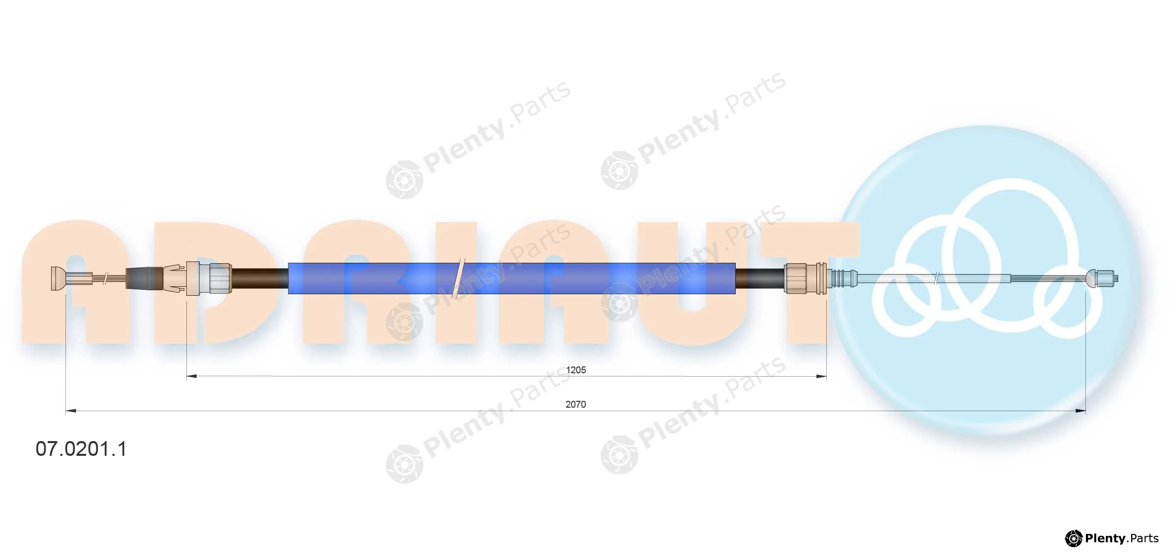 Adriauto 07.0201.1 — Cable Pull, parking brake