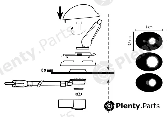 Phonocar 08107 — Aerial Front AM/FM roof antenna